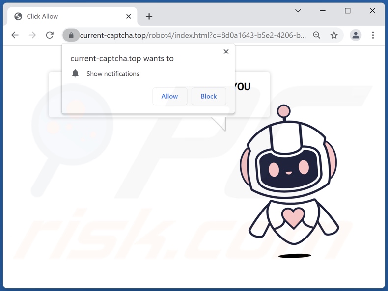 Redirecciones emergentes de current-captcha[.]top