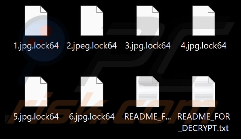 Archivos encriptados por el ransomware Diavol (extensión .lock64)
