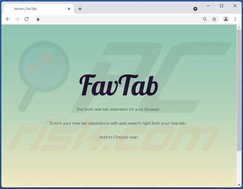 Página web utilizada para promocionar el secuestrador de navegador favtab.com