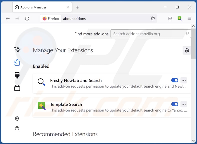 Eliminando extensiones falsas de Mozilla Firefox paso 2