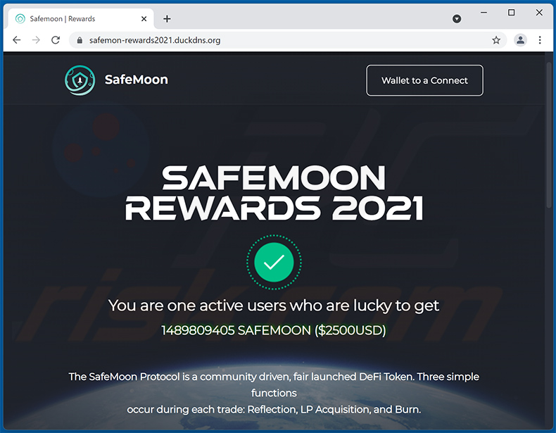 Sitio web de estafa con tema de sorteo SafeMoon (2021-10-12)