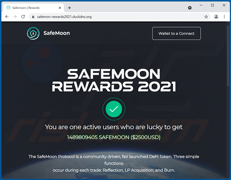 Sitio web de estafa con tema de sorteo SafeMoon (2021-10-12)