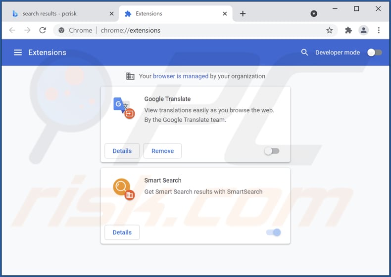 Eliminando las extensiones de Google Chrome relacionadas con searchsmarters.online