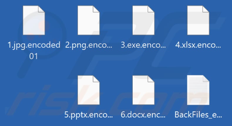 Archivos encriptados por el ransomware Encoded01 (extensión .encoded01)