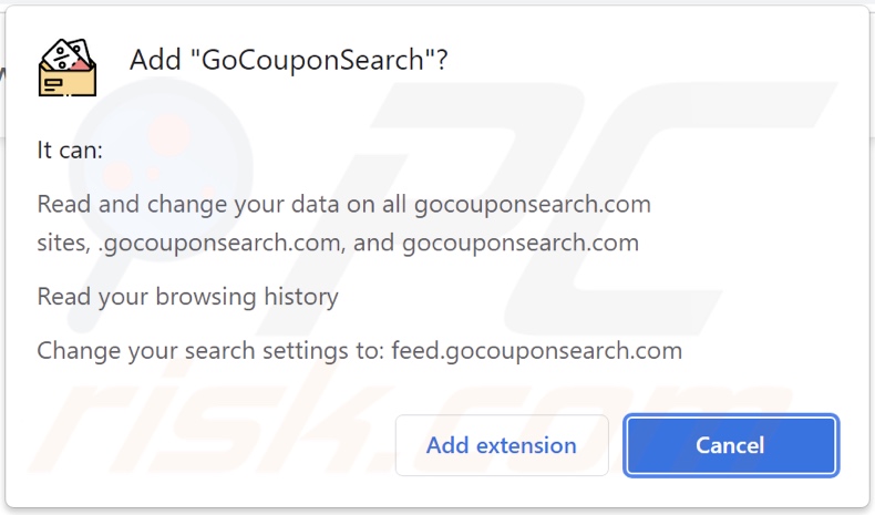 El secuestrador de navegador GoCouponSearch solicita permisos