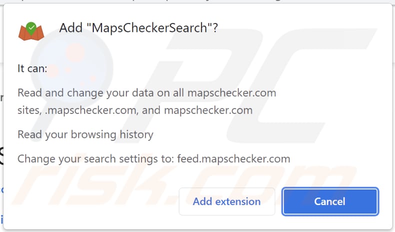 Notificación del secuestrador de navegador de navegadores MapsCheckerSearch