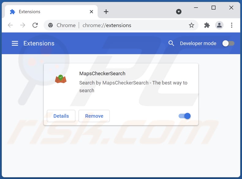 Eliminando las extensiones de Google Chrome relacionadas con mapschecker.com