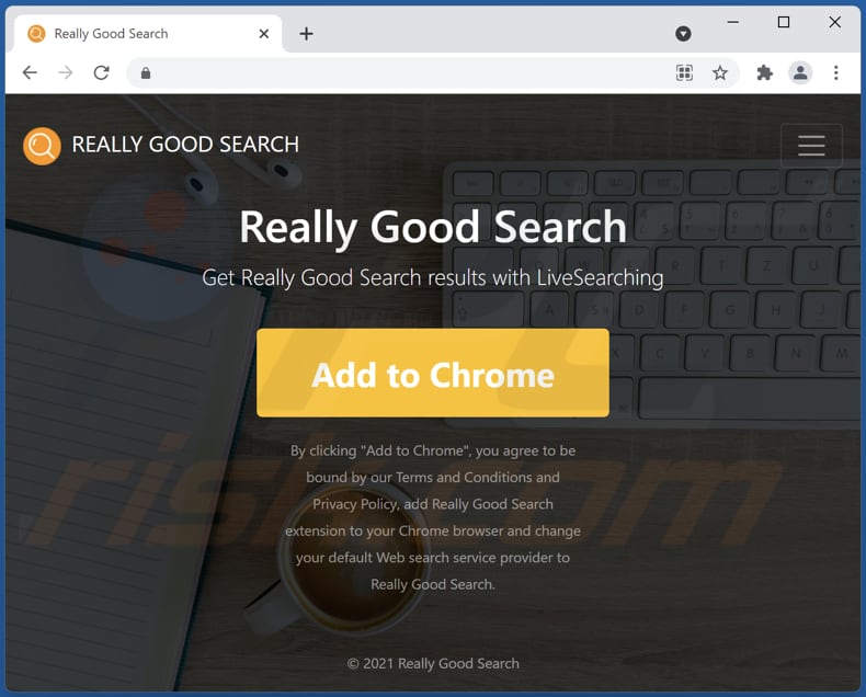 Sitio web utilizado para promover el secuestrador de navegador 