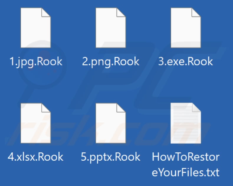 Archivos encriptados por el ransomware Rook (extensión .Rook)