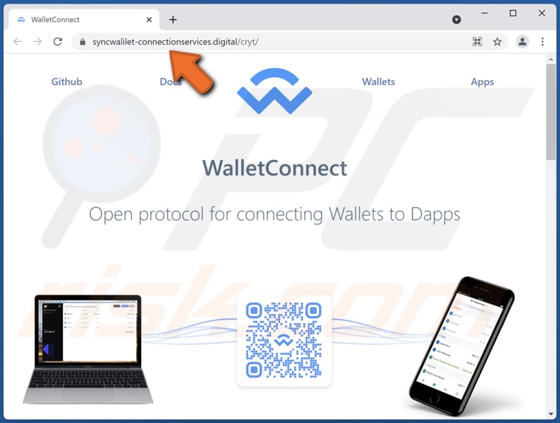 Página engañosa de estafa de email WalletConnect utilizada para robar credenciales