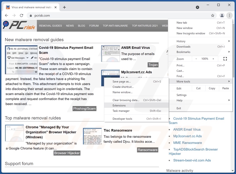 Eliminando los anuncios de Windows_Firewall_Protection_Alert de Google Chrome paso 1