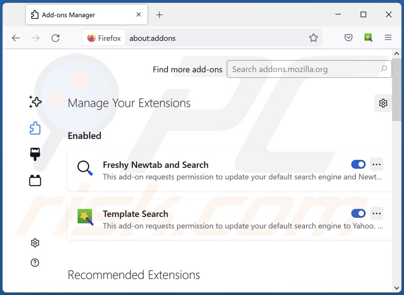 Eliminando las extensiones relacionadas a keepfastsearch.com de Mozilla Firefox