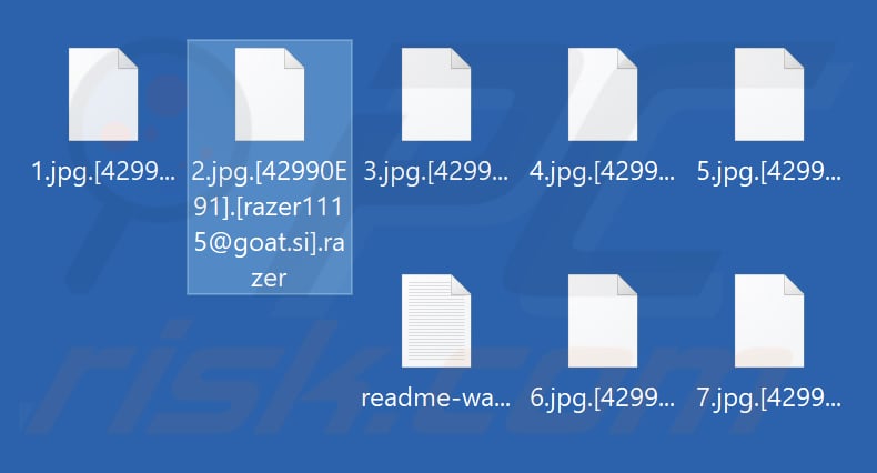 Archivos encriptados por ransomware Razer (extensión .razer)