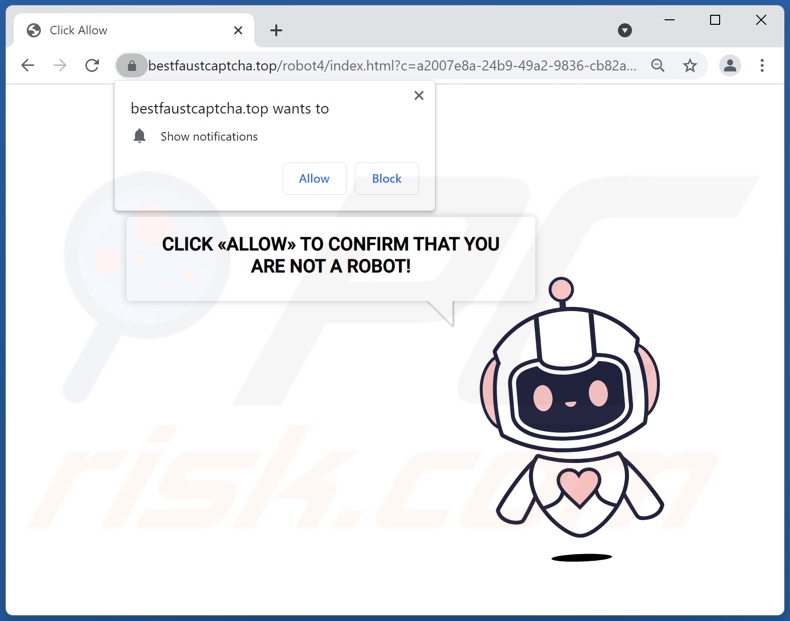 Redirecciones emergentes bestfaustcaptcha[.]top