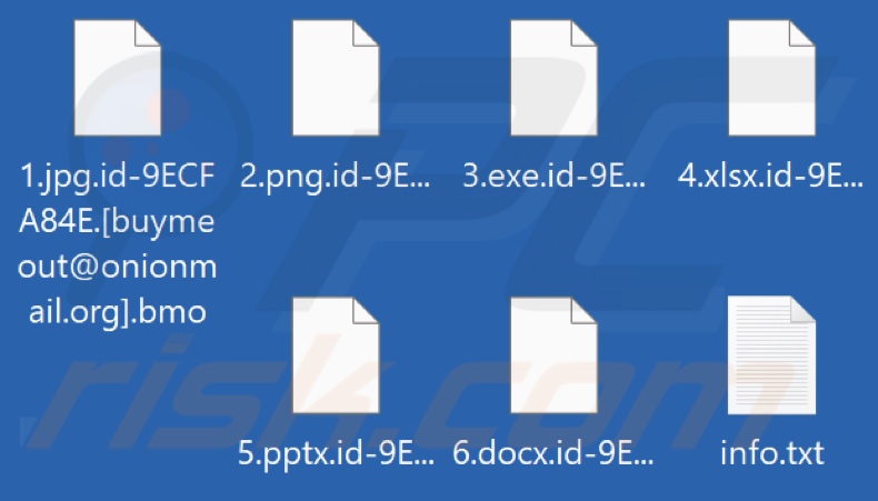 Archivos encriptados por ransomware Bmo (extensión .bmo)