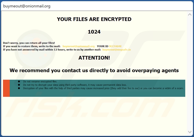 Ventana emergente del ransomware Bmo