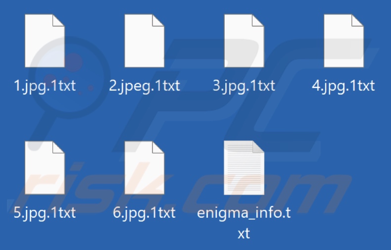 Archivos cifrados por el ransomware Enigma (extensión .1txt)