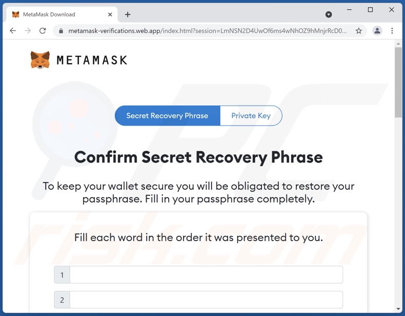 Estafa METAMASK