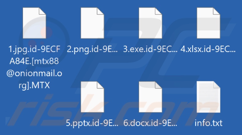 Archivos encriptados por ransomware MTX (extensión .MTX)