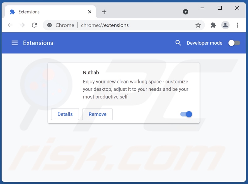 Eliminando las extensiones de Google Chrome relacionadas con nuhtab.com