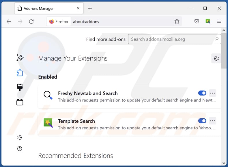 Eliminando las extensiones relacionadas a addonsearch.net de Mozilla Firefox