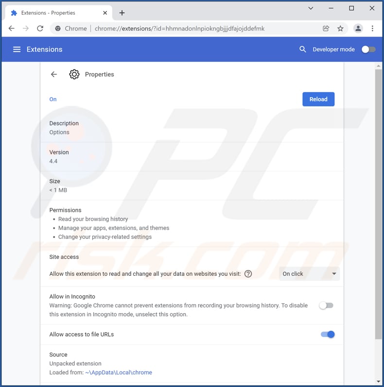Redirección tobepartou.com apariencia del secuestrador de navegador Properties