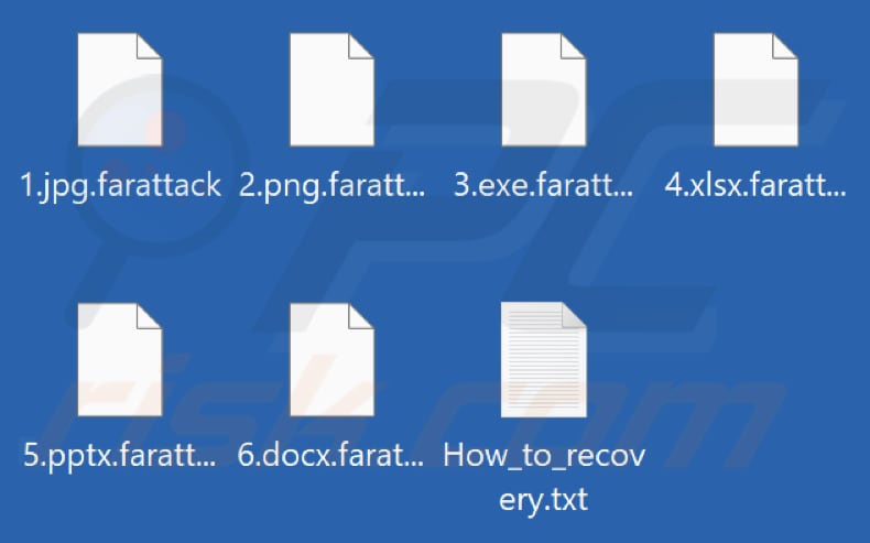 Archivos encriptados por el ransomware Farattack (extensión .farattack)