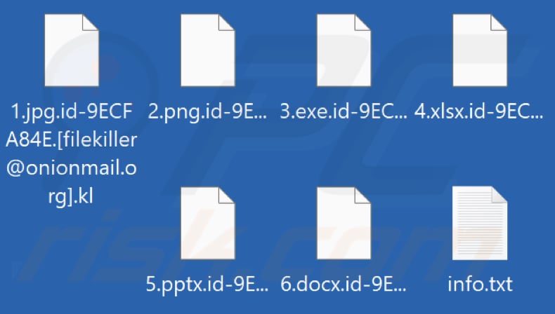 Archivos encriptados por el ransomware Kl (extensión .kl)
