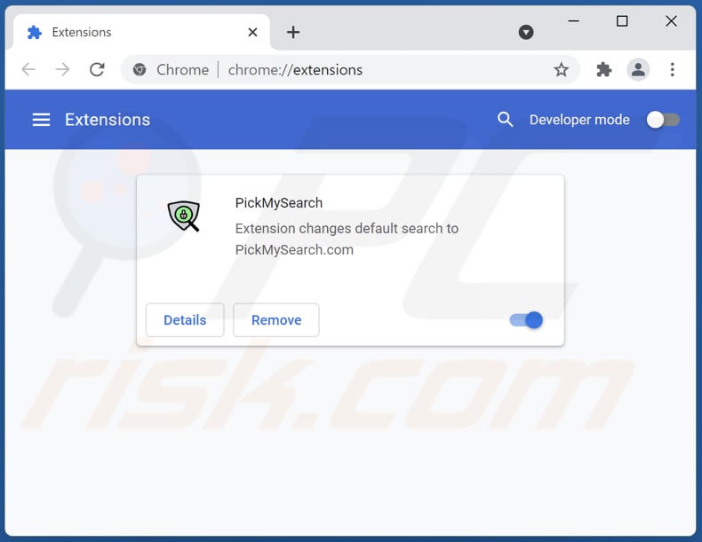 Eliminando las extensiones de Google Chrome relacionadas con pickmysearch.com