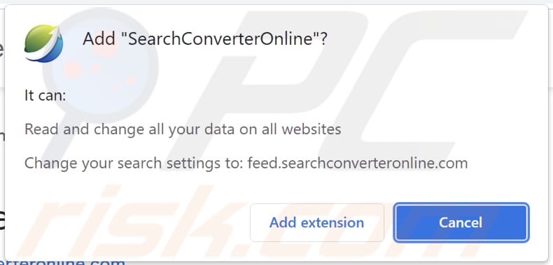 Notificación del navegador del secuestrador de navegador SearchConverterOnline
