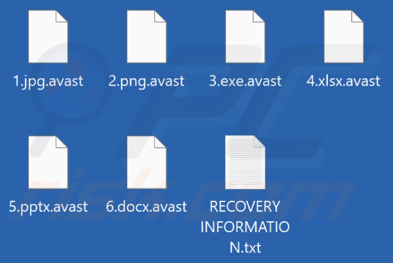 Archivos encriptados por el ransomware Avast (extensión .avast)