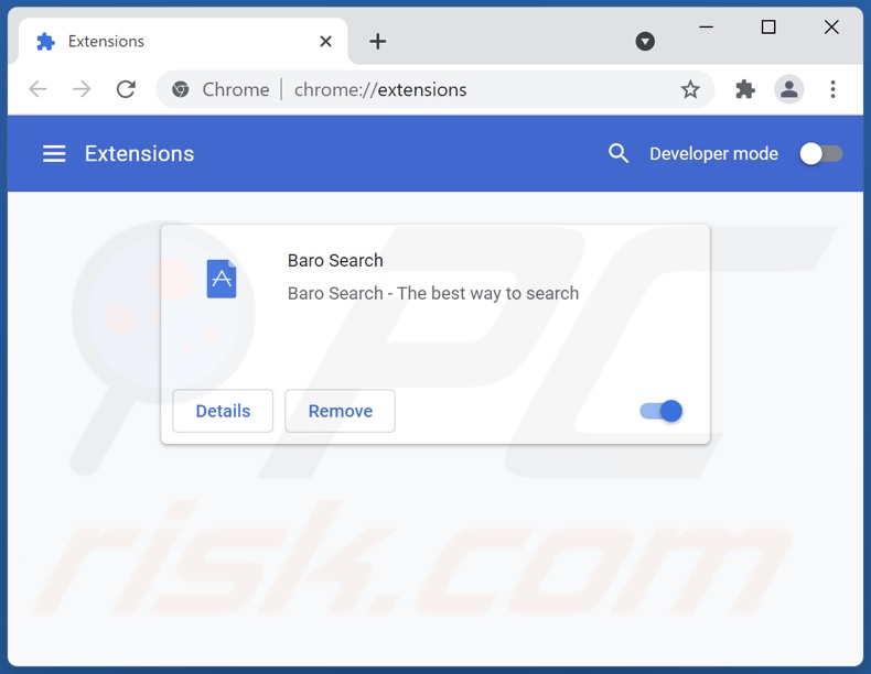 Eliminando las extensiones de Google Chrome relacionadas con barosearch.com