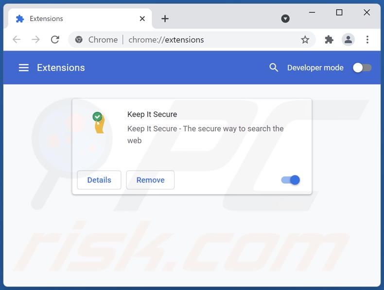 Eliminando las extensiones de Google Chrome relacionadas con keepitsecure.today