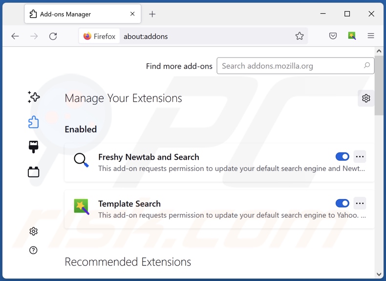 Eliminando las extensiones relacionadas a search.myzentab.com de Mozilla Firefox