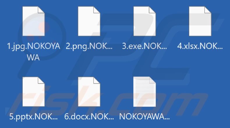 Archivos cifrados por el ransomware NOKOYAWA (extensión .NOKOYAWA)