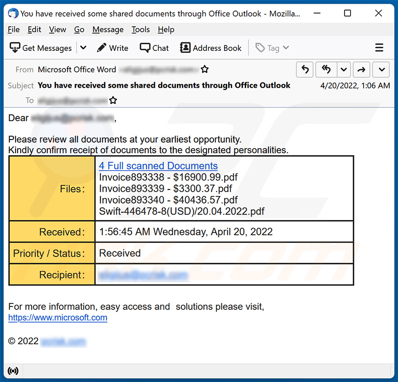 Estafa por correo electrónico 