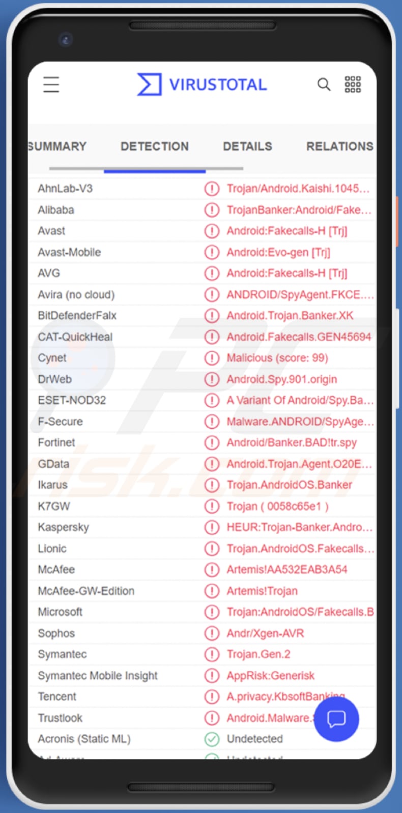 Malware Android Fakecalls