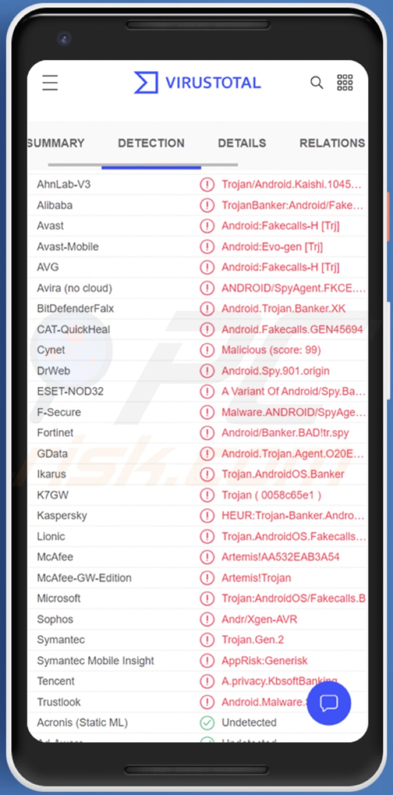 Malware Android Fakecalls