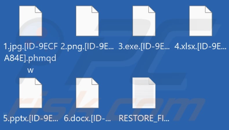 Archivos encriptados por el ransomware Phmqdw (extensión .phmqdw)