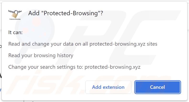 Secuestrador de navegador Protected-Browsing solicitando permisos