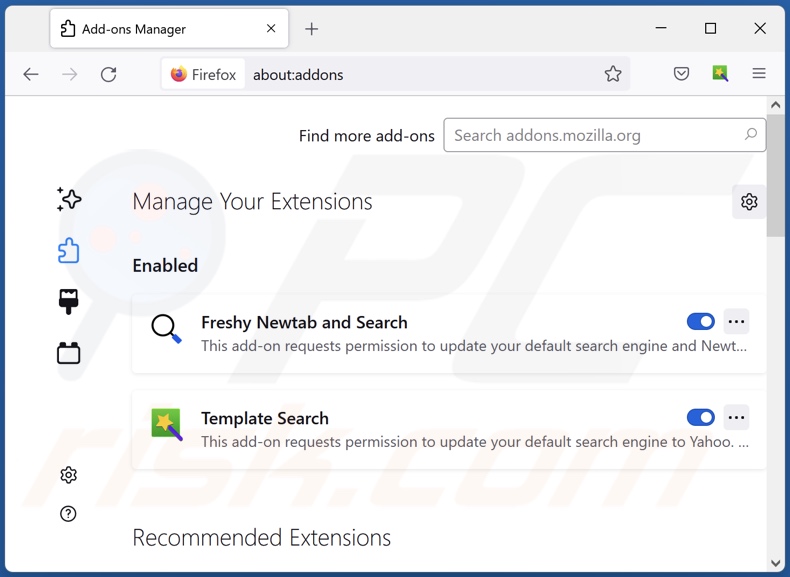 Eliminando las extensiones relacionadas a quickpdfconvertersearch.com de Mozilla Firefox