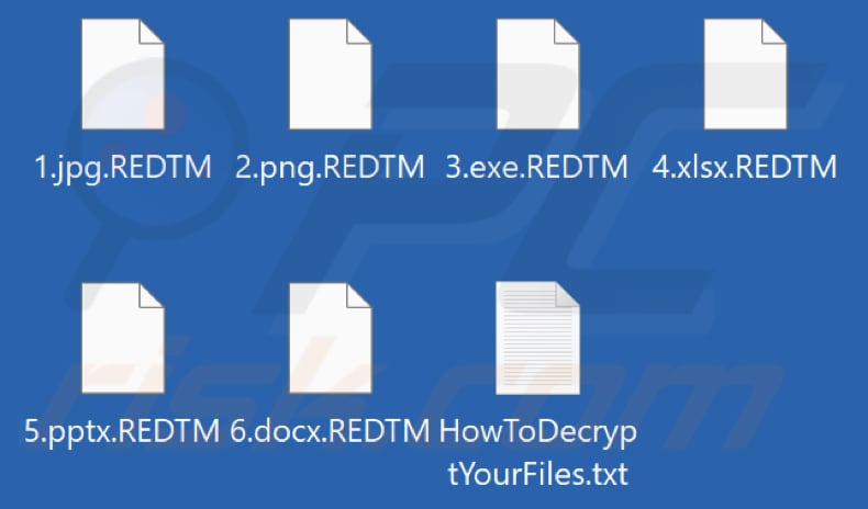 Archivos encriptados por el ransomware RED TEAM (extensión .REDTM)