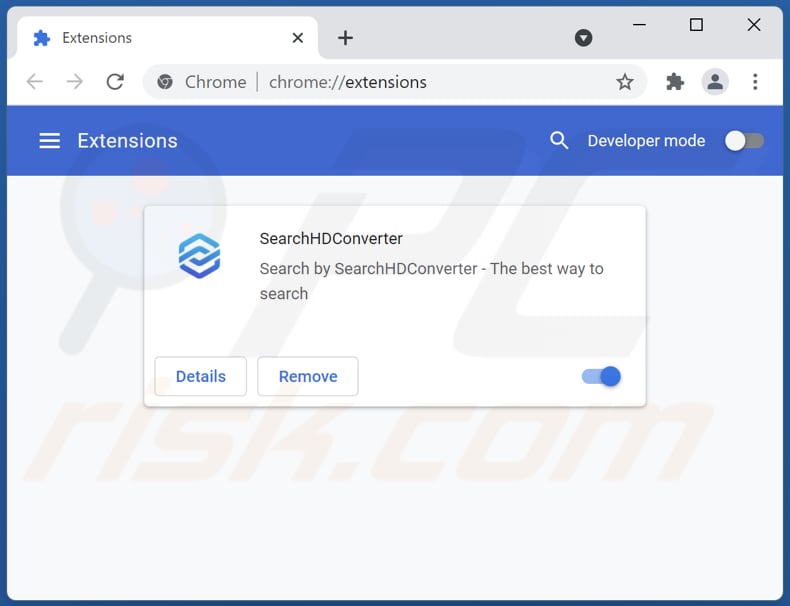 Eliminando las extensiones de Google Chrome relacionadas con searchhdconverter.com