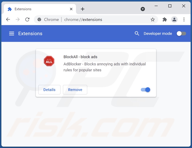 Cómo eliminar BlockAll - block ads de Google Chrome paso 2
