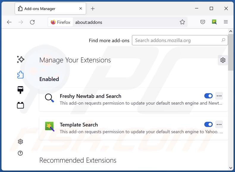 Eliminar las extensiones de Mozilla Firefox relacionadas con search.nstart.online