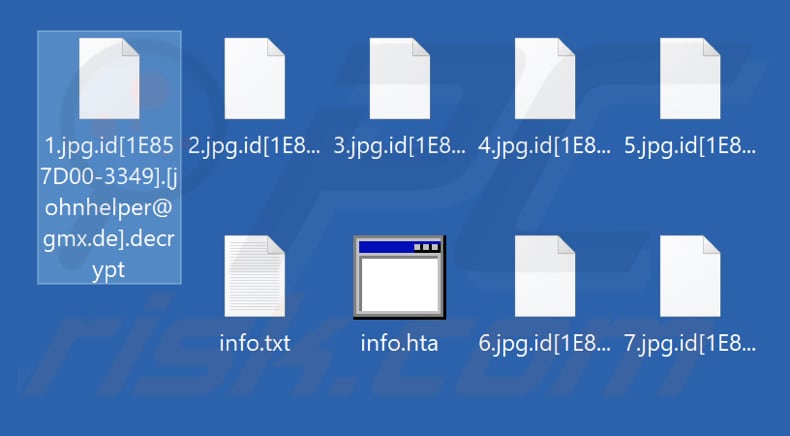 Archivos cifrados por Decrypt ransomware (extensión .decrypt)
