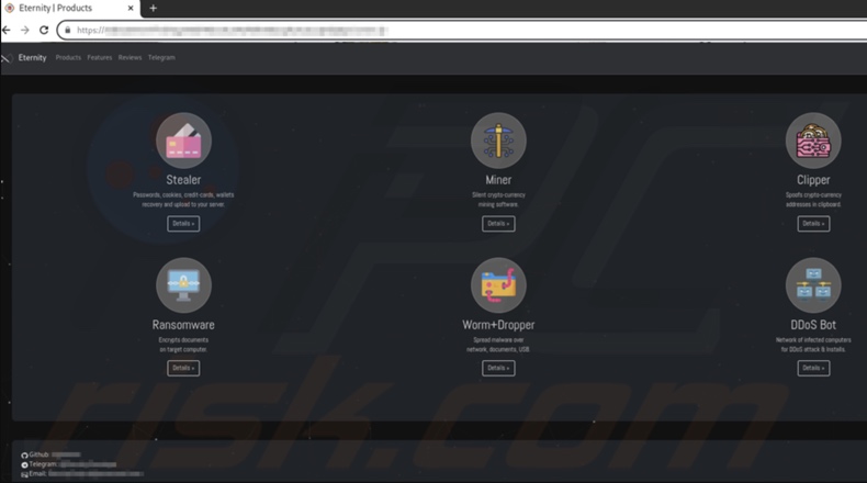 El malware Eternity se promociona en el sitio web de Tor