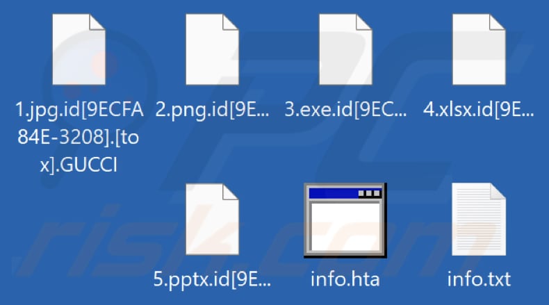 Archivos encriptados por el ransomware GUCCI (extensión .GUCCI)