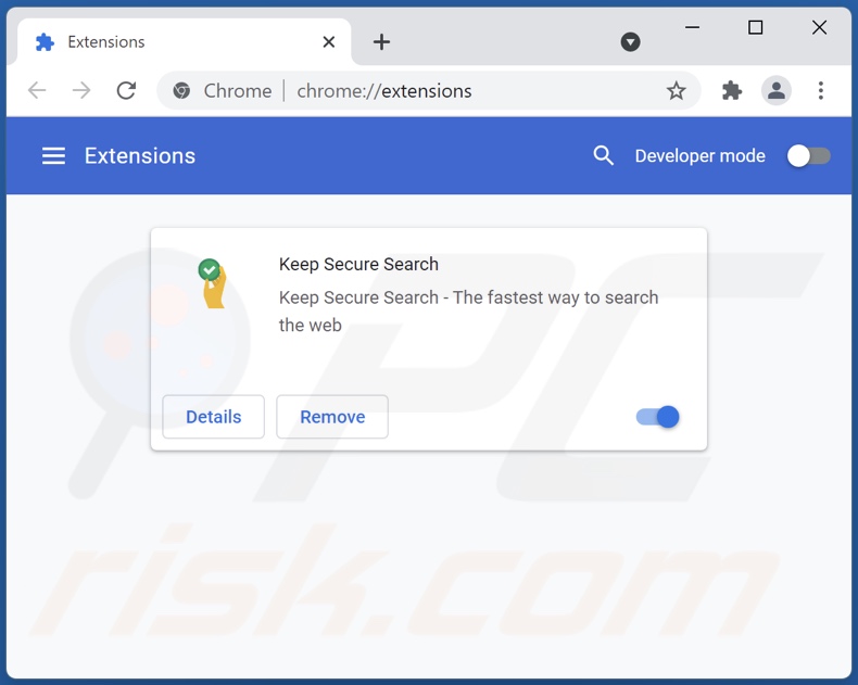Eliminar las extensiones de Google Chrome relacionadas con keepsecuresearch.com