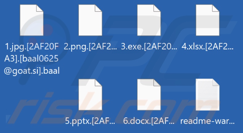 Archivos cifrados por el ransomware Baal (extensión .baal)